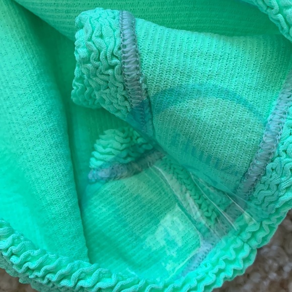 NWT Hunza G square neck crinkle swimsuit one size in lime - Picture 6 of 9